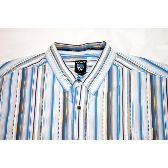 Kuhl Suncel Short Sleeve Button Striped Shirt - Picture 2 of 8